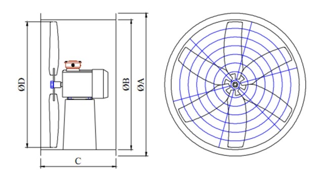 Quạt hướng trục nối ống